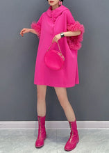 Load image into Gallery viewer, Fashion Rose Hooded Tulle Ruffled Patchwork Cotton Mini Dresses Summer