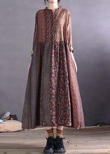 Load image into Gallery viewer, Fashion Ruffled Colorblock Print Cotton Maxi Dresses Spring