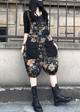 Load image into Gallery viewer, Fashion Slash Neck Print Patchwork Button Denim Jumpsuit Spring