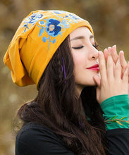Load image into Gallery viewer, Fashion Yellow Embroideried Cotton Bonnie Hat