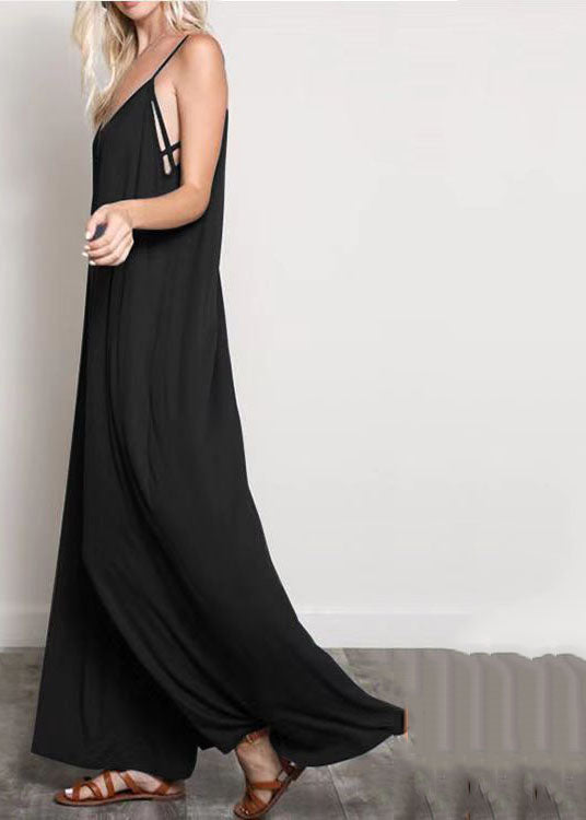 black Strap Jumpsuit Summer