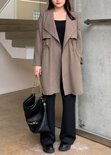 Load image into Gallery viewer, Fine Coffee Cinched Oversized Spandex Coat Fall