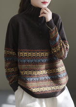 Load image into Gallery viewer, Fine Chocolate Turtle Neck thick Knit top Winter
