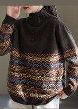 Load image into Gallery viewer, Fine Chocolate Turtle Neck thick Knit top Winter
