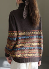 Load image into Gallery viewer, Fine Chocolate Turtle Neck thick Knit top Winter