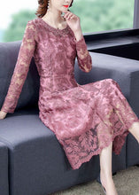 Load image into Gallery viewer, Fine Pink Embroideried Patchwork Lace Holiday Dresses Spring
