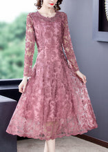 Load image into Gallery viewer, Fine Pink Embroideried Patchwork Lace Holiday Dresses Spring