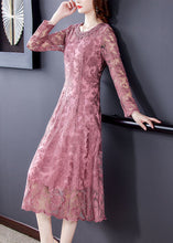 Load image into Gallery viewer, Fine Pink Embroideried Patchwork Lace Holiday Dresses Spring