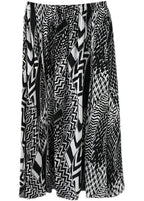 Fine Print Summer Elastic Waist A Line Skirt