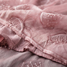 Load image into Gallery viewer, Fine pink embroidery silk cotton blended caftans casual O neck caftans New half sleeve baggy dresses