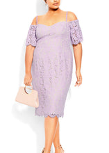 Load image into Gallery viewer, Fitted Purple Bustier Top Lace Spaghetti Strap Long Dress Summer