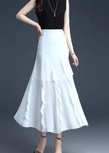 Load image into Gallery viewer, Fitted White Ruffled Patchwork Chiffon Skirts Summer