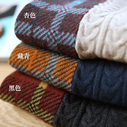 For Spring Spring White Sweaters Loose Fitting High Neck Patchwork Tops