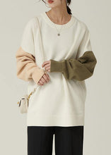 Load image into Gallery viewer, For Spring fall nude knitwear fall fashion o neck patchwork Blouse