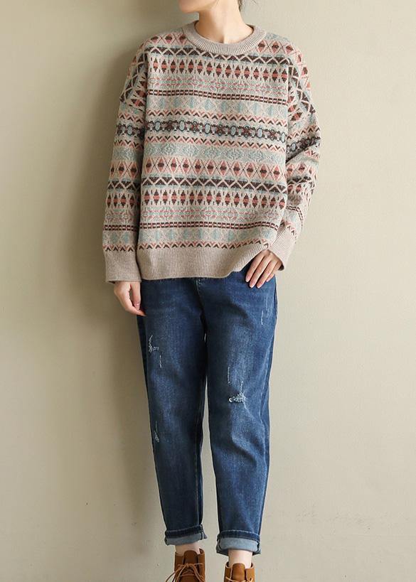 For Work Geometry clothes For Women spring Loose fitting o neck sweaters