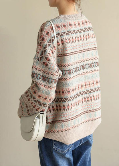 For Work Geometry clothes For Women spring Loose fitting o neck sweaters