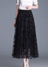 Load image into Gallery viewer, French Black Elastic Waist Print Pencil Fall Skirt