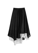 Load image into Gallery viewer, French Black Hollow Out asymmetrical design Summer Skirts