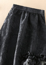Load image into Gallery viewer, French Black Jacquard Patchwork Bow Tulle Skirts Spring