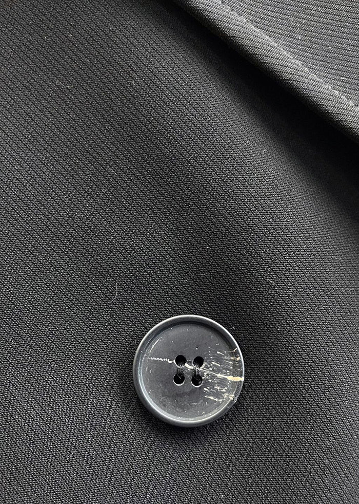 French Black Oversized Double Breast Spandex Trench Coat Fall