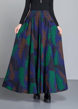 Load image into Gallery viewer, French Black Print Circle Thick A Line Fall Winter Skirts