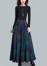 Load image into Gallery viewer, French Black Print Circle Thick A Line Fall Winter Skirts