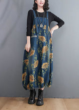 Load image into Gallery viewer, French Blue Print Denim Spaghetti Strap Dresses Spring