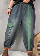 Load image into Gallery viewer, French Blue fashion Patchwork denim Pants Spring