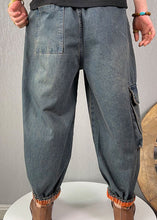 Load image into Gallery viewer, French Blue fashion Patchwork denim Pants Spring