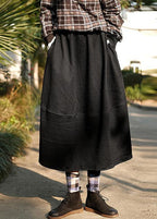 French Elastic Waist Patchwork Spring Dresses Runway Chocolate Robe Skirt