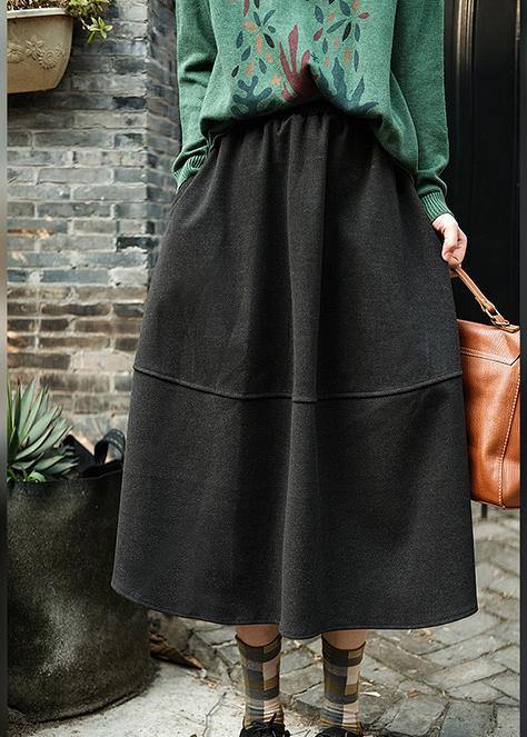 French Elastic Waist Patchwork Spring Dresses Runway Chocolate Robe Skirt