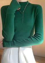 Load image into Gallery viewer, French Green High Neck Slim Fit Wool Knit Sweaters Spring