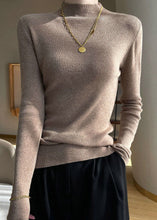 Load image into Gallery viewer, French Green High Neck Slim Fit Wool Knit Sweaters Spring