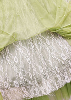 French Green Nail Bead Exra Large Hem Tulle Skirts Summer