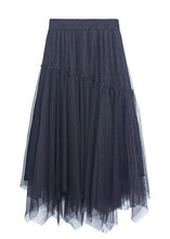 Load image into Gallery viewer, French Grey Nail bead Patchwork asymmetrical design Fall Skirt