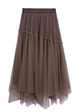 Load image into Gallery viewer, French Grey Nail bead Patchwork asymmetrical design Fall Skirt