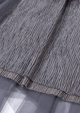 Load image into Gallery viewer, French Grey Nail bead Patchwork asymmetrical design Fall Skirt