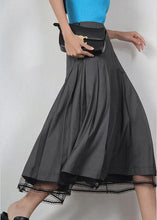 Load image into Gallery viewer, French Grey Zippered Summer Patchwork Lace Skirts