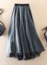Load image into Gallery viewer, French Green fashion Patchwork Tulle Skirts Spring