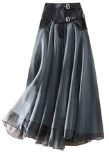 Load image into Gallery viewer, French Green fashion Patchwork Tulle Skirts Spring