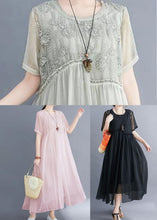 Load image into Gallery viewer, French Lake Green Ruffled Patchwork Cotton Maxi Dresses Summer