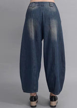 Load image into Gallery viewer, French Navy Button Pockets Casual lantern Fall Denim Pants