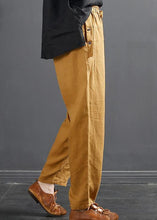 Load image into Gallery viewer, French Spring Wide Leg Pants Unique Yellow Inspiration Elastic Waist Wild Pants