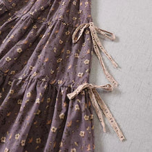 Load image into Gallery viewer, French Blue Hollow Out Patchwork Print Fall Skirt