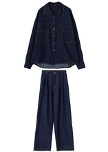 Load image into Gallery viewer, Girls&#39; fashionable denim jacket high waistband jeans 2-piece set