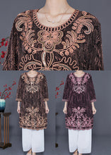 Load image into Gallery viewer, Golden Loose Silk Mid Dress Embroideried Sequins Bracelet Sleeve