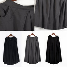 Load image into Gallery viewer, Grey long linen maxi skirt pockets pleated skirts