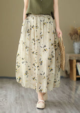 Load image into Gallery viewer, Handmade Apricot Wrinkled Pockets Patchwork Linen Skirts Summer