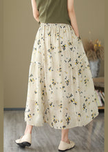 Load image into Gallery viewer, Handmade Apricot Wrinkled Pockets Patchwork Linen Skirts Summer