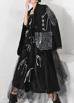 Handmade Black Bow Hollow Outside open Summer Skirt